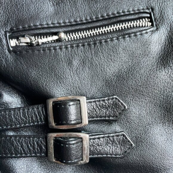 Straight To Hell Defector Black Leather Jacket w/Nickel Hardware - Large/44 - Picture 3 of 8